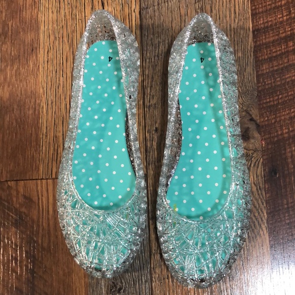 jellies Shoes Shoes Girls 4 Jellies Shoes Sandals Sparkly Clear Euc